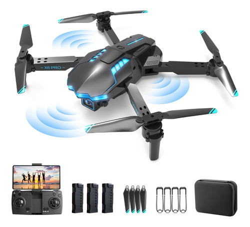 Dron Profesional Pequeño Con Cámara Hd 1080p Y 3 Baterías