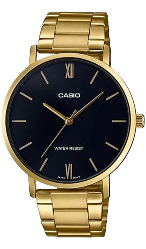 Reloj Casio Caballero Mtpvt01 Metal Dorado Numeros Romanos 