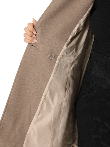 Gabardina Talla Grande Chamarra Larga Con Solapa Y Muescas