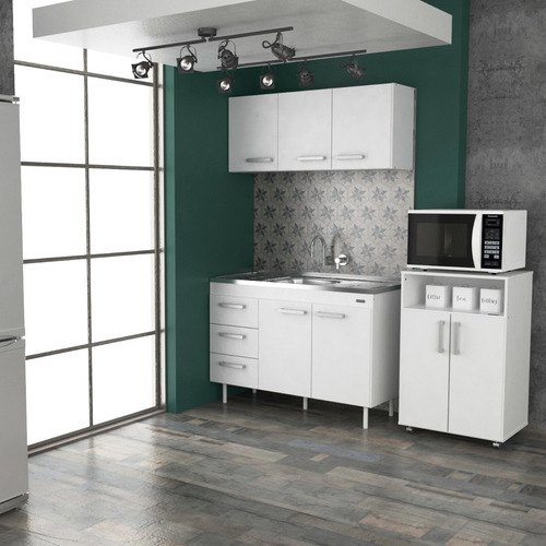 Imagen 3 de 6 de Mueble Organizador Porta Microondas Horno Con Ruedas Cocina