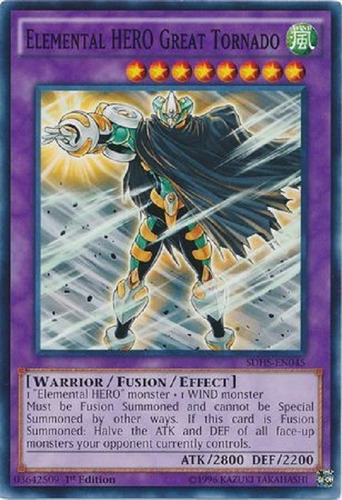 Elemental Hero Héroe Elemental Great Tornado Común Yugioh
