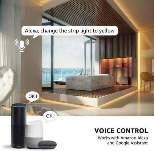Tira De Luces Led Rgb Alexa Wifi 10m Impermeable Control De