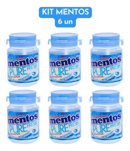 Kit Chicle Mentos Sem Açúcar Diversos Sabores Pote 48g 56g