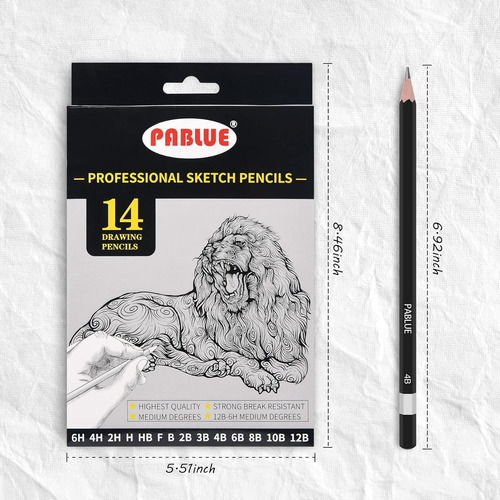 Juego De Lápices De Dibujo Y Bocetos Triangulares Prof...