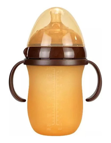 Tetera de silicona, alta tasa de aceptación por parte de los bebés, 250 ml, color: marrón claro, marrón