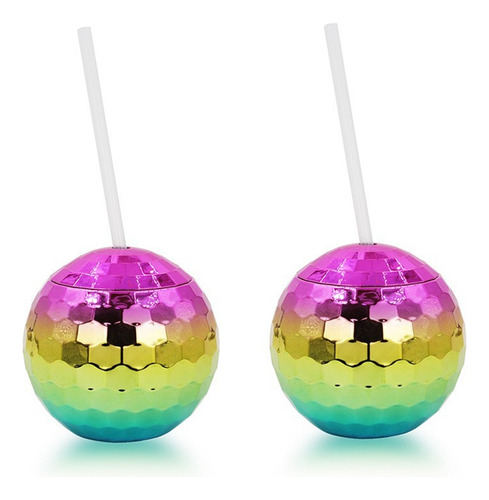 Copa Rainbow Disco Ball, 2 Unidades, Obsequios Para Fiestas