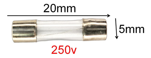 Fusivel Vidro Pequeno 5x20 7a - 7 Amperes - 50 Peças