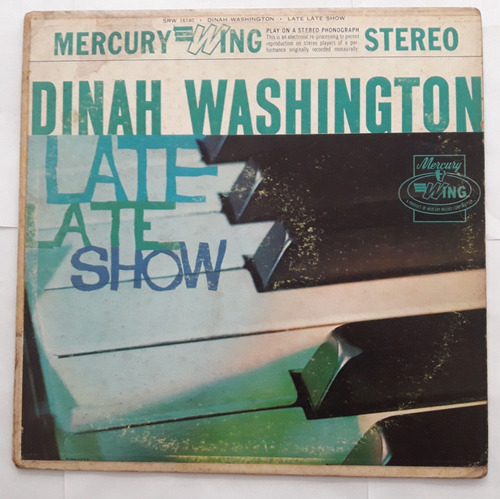 Lp Vinil (vg+) Dinah Washington Late Late Show Ed. 1963 Eua
