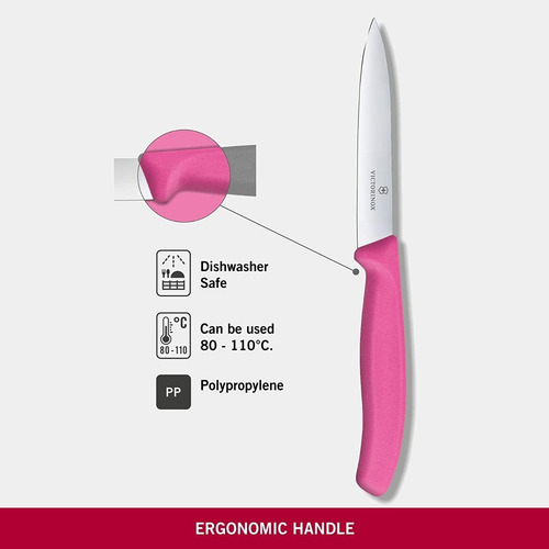 Imagen 2 de 4 de Cuchillo Cocina Puntilla Victorinox 8 Cms Rosa 6.7606.l115