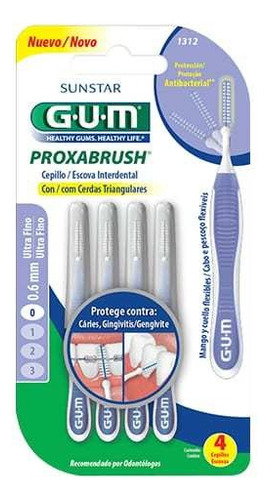 Cepillo interdental GUM Proxabrush 1312 ultra fino 4 u