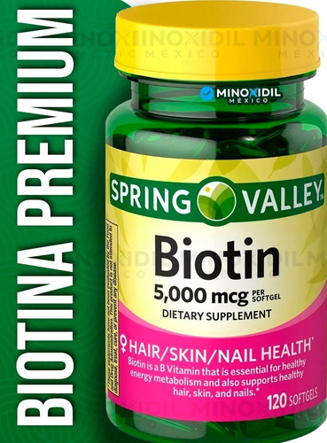Biotina 5000 Mcg | Rápida Absorción | Cabello Uñas | 120 Cap