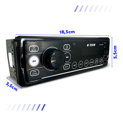 Rádio Som Automotivo Mp3 C/ Bluetooth 2 Usb's Aux Pen Drive