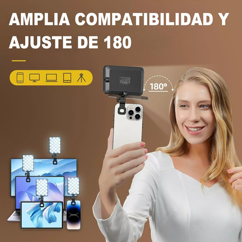 Luz Led Para Teléfono Móvil, Luz De Selfie Regulable, Luz De Relleno Rgb Para Múltiples Teléfonos Inteligentes Para Zoom Call Tiktok Video Foco Fotografía