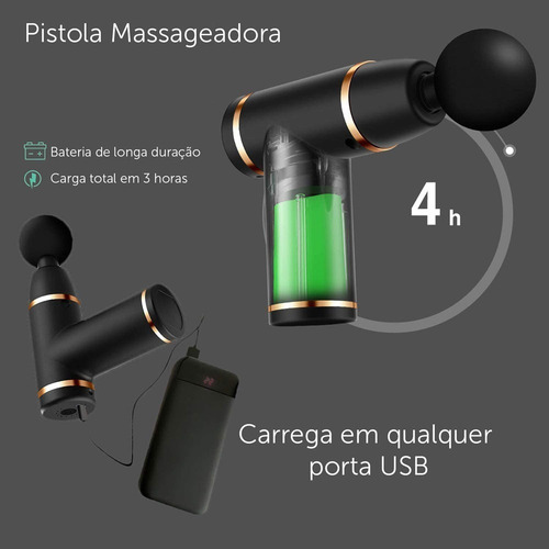 Imagem 3 de 9 de Massageador Muscular Liberação Miofascial Pistola Elétrica
