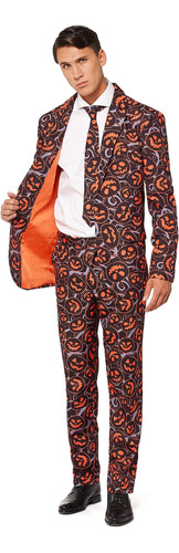 Men S Halloween Pumpkin Suit Costume Jack Lantern Cosplay Ad
