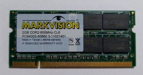 Memoria So-dimm Ddr2 800 2gb. Pc26400s Markvision Portátil