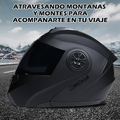 Casco Sleek Para Moto Abatible Certificado Dot Monocolor Negro Mate Echoarmor 991 Talla S