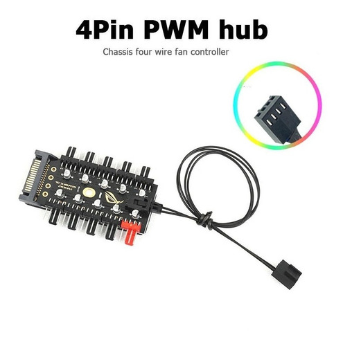 Imagem 3 de 3 de Hub Fan Cooler 10x4 Pinos Pwm Para Mineração - Rog Strix