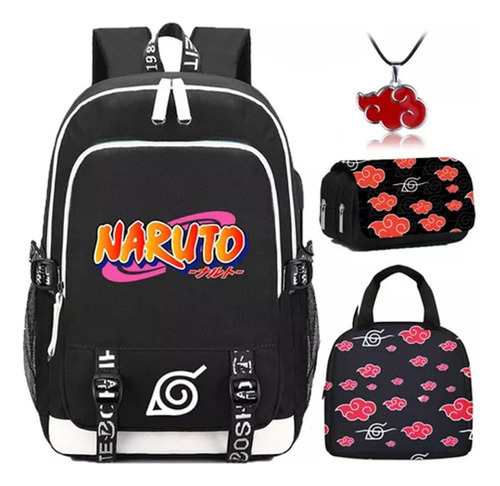 4pcs Naruto Student Mochila Lonchera Estuche For Bolígraf