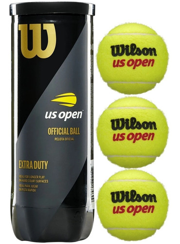 Imagen 1 de 5 de Tubo Pelotas Tenis Wilson Us Open X3 Pelotitas Profesionales Cancha Rapida
