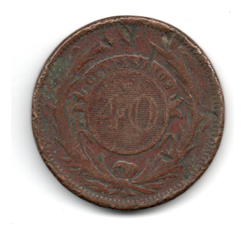 Uruguay Moneda 40 Centesimos Año 1857 D Km#10