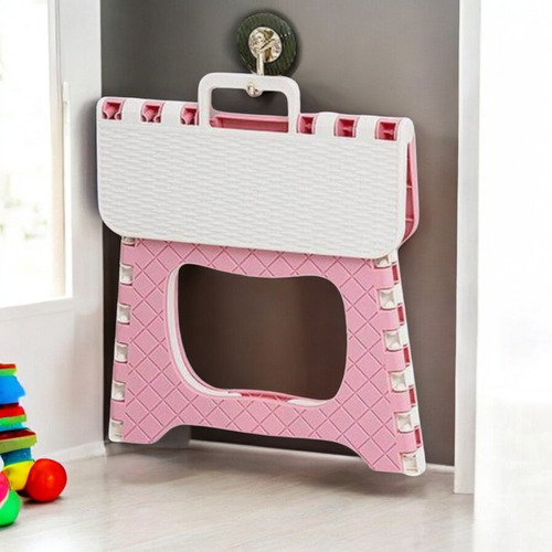 Banqueta Dobrável Infantil Portátil Leve 20cm Cor Sortida