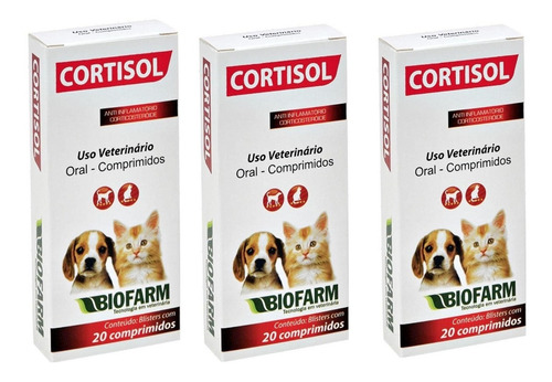 Cortisol Gatos E Caes C/60comp Corticoide,dermatite, Sarnas