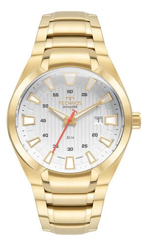 Relógio Masculino Technos Dourado 2117lcm/1b Aço Inoxidável