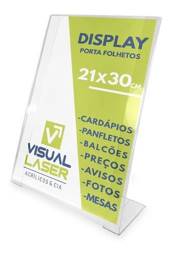 Imagem 1 de 2 de Display Porta Folha A4 Balcão Mesa Cardápio Petg Folder 