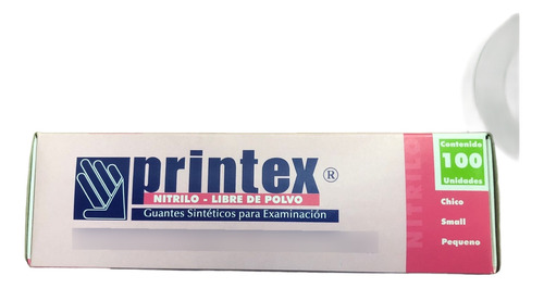 Guantes Nitrilo Rosa X100 Uni Printex Sin Polvo Talle S Rosa Chicle S