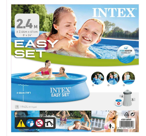 Piscina Inflavel Easy Set 1.942 Litros Intex 28106 Cor Azul