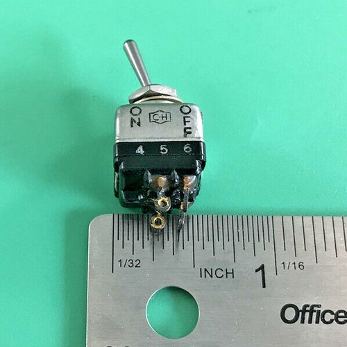 Mil Spec Ms24656-221 Toggle Switch 4 Solder Tabs 2 Pole, Eeo