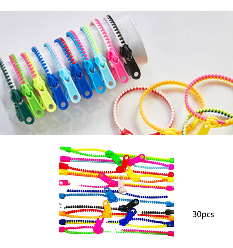 30x Juguetes Inquietos Pulseras Con Cremallera 7.7 Para