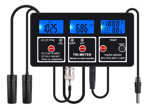 Probador De Calidad Del Agua 7 En 1 Multifunción Ec/tds/cf/p