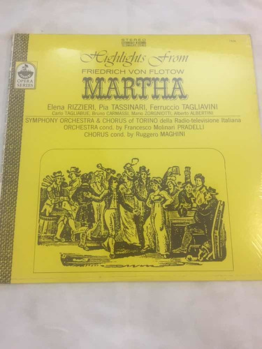 Disco Vinilo Lp Friedrich Von Flotow Martha Opera Series