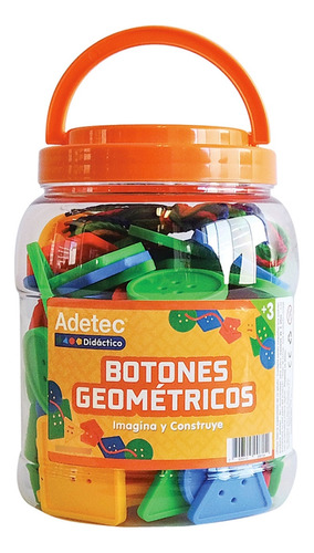 Botones Geometricos Para Hilar 100 Piezas Didáctico Encaje