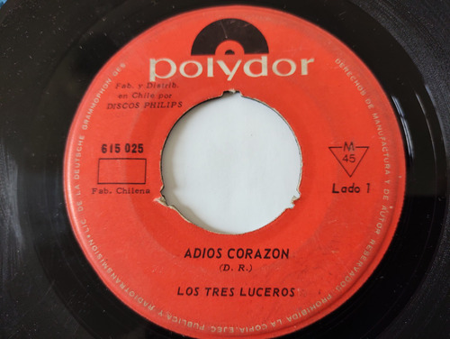 Vinilo Single De Los Tres Luceros Adiós Corazon (d-109)