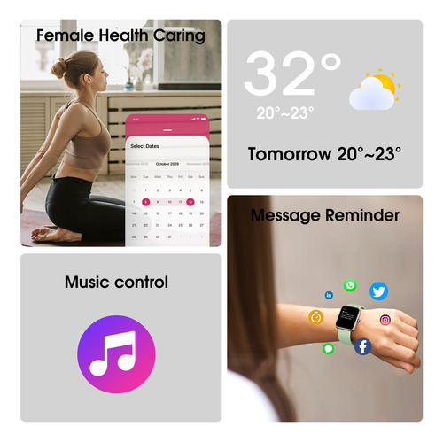 Livikey Reloj Inteligente, Pantalla Táctil Completa De 41 Mm, Monitor De Frecuencia Cardíaca, Spo2 Y Seguimiento Del Sueño, Reloj De Fitness Resistent