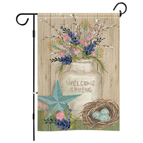 Welcome Spring Easter Garden Flag 12 X 18 Inches, Doubl...