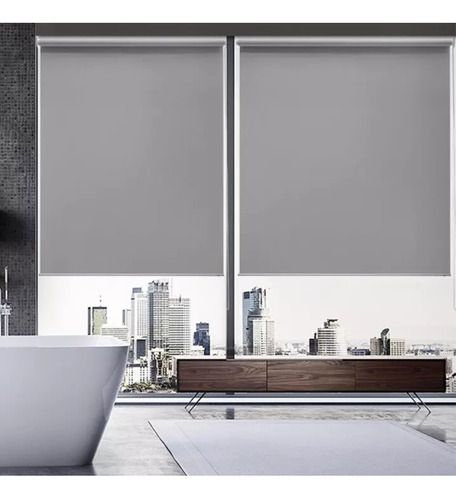 Cortina Roller Blackout Ventanal 2x2 En 2 Paños De 105x210