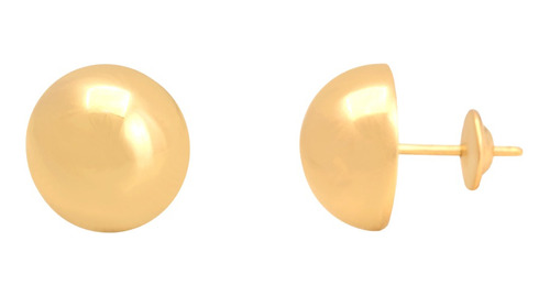 Brinco Meia Bola Com 10mm Em Ouro 18k