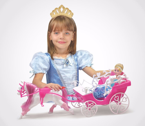 Brinquedo Menina Carruagem Real C/ Cavalo 2326 Lider