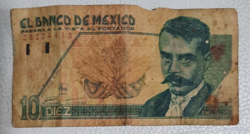 Villete De 10 Pesos Emiliano Zapata$ 35,000.00