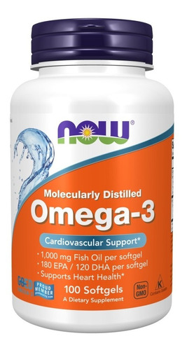 Omega 3 Importado Now Foods Epa Dha 100 Cápsulas De 1000mg