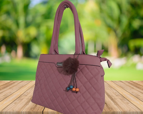 Imagen 2 de 7 de Hermosa Bolsa De Mano Para Mujer En Color Rosa En Tacto Piel