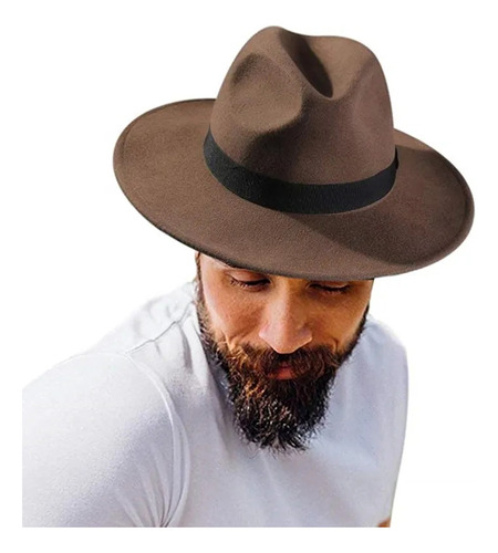 Sombrero Fedora Para Hombre Y Mujer Fieltro Ala Ancha Clásic