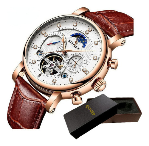 Reloj Mecánico Kinyued J025 Moon Phase Tourbillon