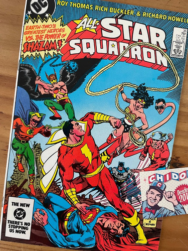 Comic - All Star Squadron #36 Shazam Superman Batman Flash