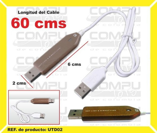 Conecte Dos Pc Mediante Cable Usb Ref: Utd02 Computoys Sas