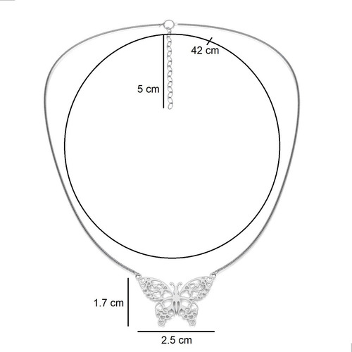 Imagen 3 de 10 de Collar Mariposa Plata .925 Agálea Mujer